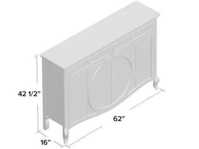 Arabella Drawer Credenza 3D model