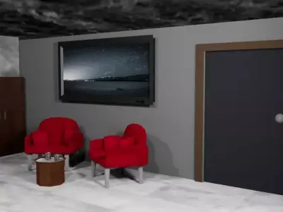 3D Bedroom Scene  Furniture and Interior Set 3D model