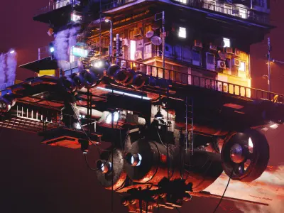 Cyberpunk Flying Apartment 3D model