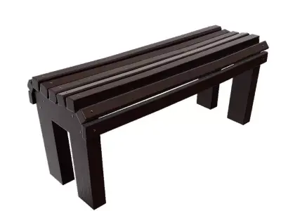 CITY Street Bench Wood SoftField Low-poly Low-poly 3D model