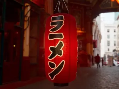 Chochin Ramen Lantern Free 3D model