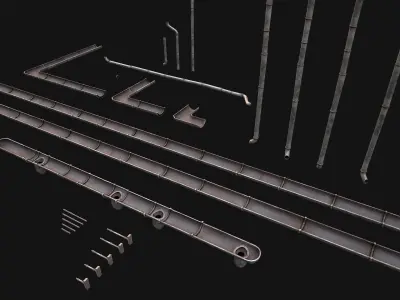 Roof Set Medieval City Pack Low-poly 3D model