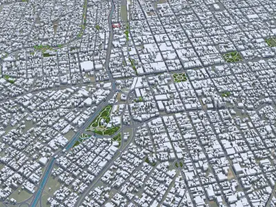 Campo Grande State of Mato Grosso do Sul Brazil 25km Low-poly 3D model