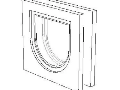 cat flap Low-poly 3D model