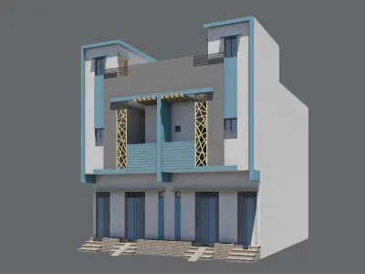 Modern Twin House 3D model