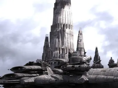 Gilgamesh City Tower Arch Ship 3D model