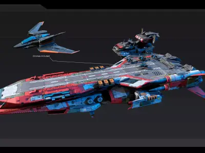 STARSHIPS - Pack07 Low-poly 3D model