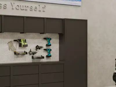 3D model of private residential garage 3D model