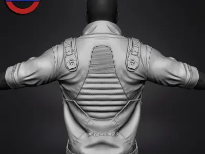 sci fi jacket v1 zbrush highpoly sculpt 3D model