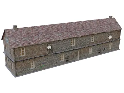 Urban City building 05 Low poly two versions Low-poly 3D model