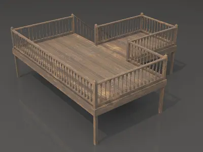Wood Veranda 2 3D model
