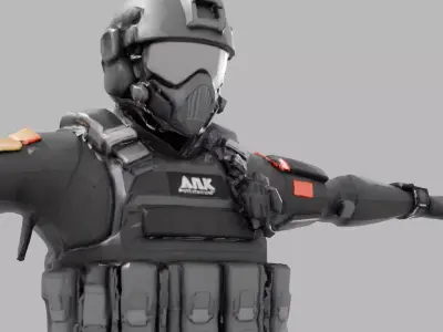 Elite Special Forces Soldier Low-poly 3D model