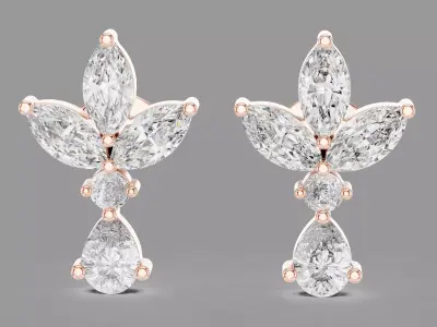 Diamond Earrings  3D print model