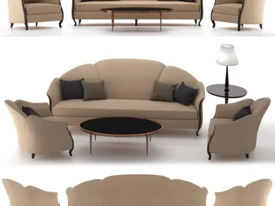 Christopher Guy arrondie sofa coffe table floor lamp armchair 3D model
