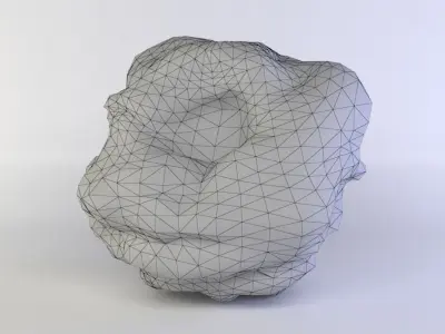 Large round rock Low-poly 3D model