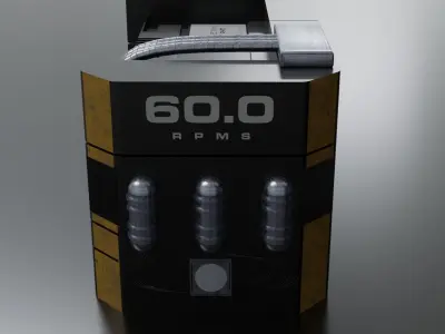 Hard Surface Sci-Fi Box with Decals Low-poly 3D model