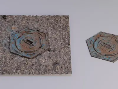 Manhole Water Access High-poly and Low-poly 3D model