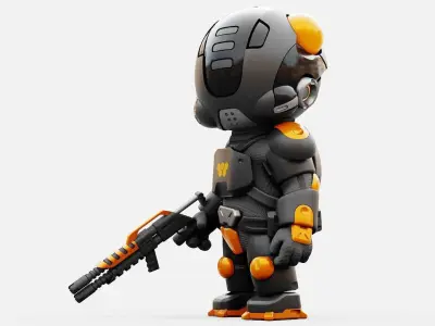 TOON  TROOPER ALIENWARE  RIGGED 3D model