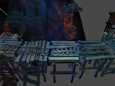 Fantasy Chess RPG Environment - Mining Dungeon Low-poly 3D model