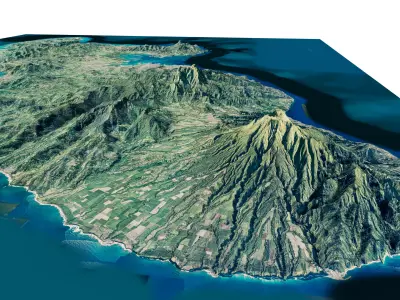 Martinique island full 3d model terrain 3D model