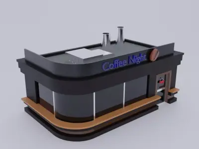 Pub Coffee Low poly Low-poly 3D model