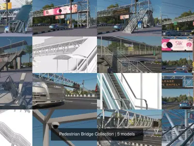 Pedestrian Bridge Collection 3D Model Pack