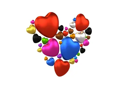 Combination Design Heart Icon v1 016 3D model