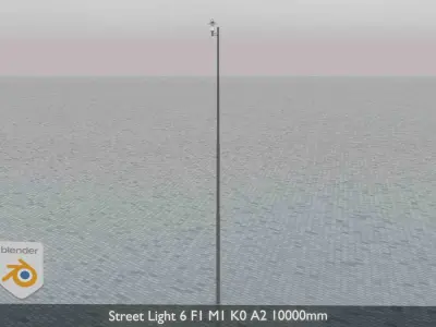 Street Light 6 F1 M1 K0 A2 10000mm Low-poly 3D model