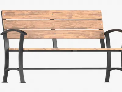 Street Bench 05 Low-poly 3D model