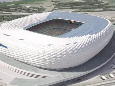 Allianz Arena at Day and Night 3D model