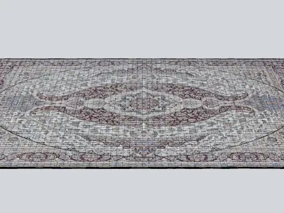 Oriental-style national carpet made of silk for Interior  3D model