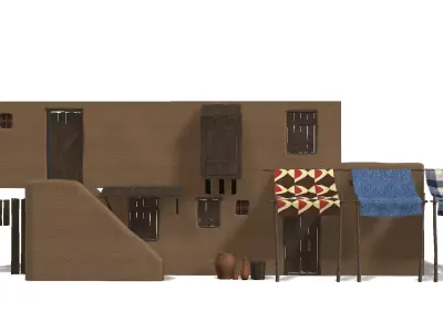 Desert 3D wall assets Low-poly 3D model