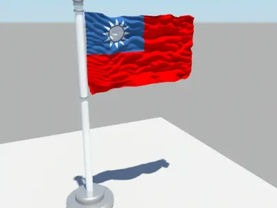 Taiwan flag 3D model