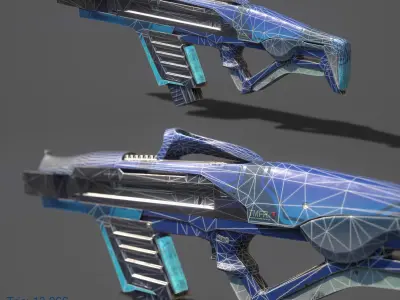 Sci Fi gun Low-poly 3D model 4