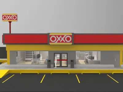 Oxxo - Convenience Store 3D model