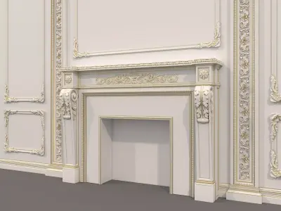 Wall Molding in Classic French style 42 3D model