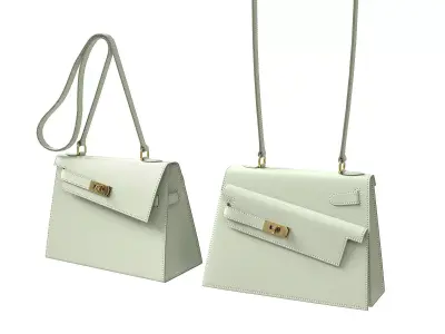 Hermes Kelly Sellier en Desordre Mint Low-poly 3D model