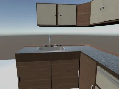 Cabinet Kitchen Low-poly 3D model