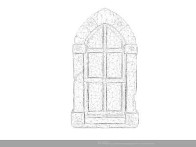 Stylized Medieval Stone Window 3d Model - AI Low-poly 3D model
