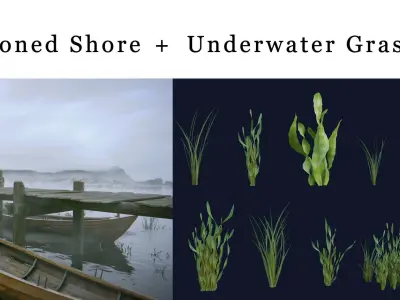 Abandoned Shore Low-poly 3D model