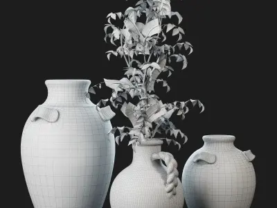 Pottery Barn Sicily Terra Cotta Vases 3D model