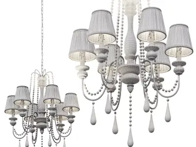 Chandelier Loft designe 1151 with lampshades 3D model