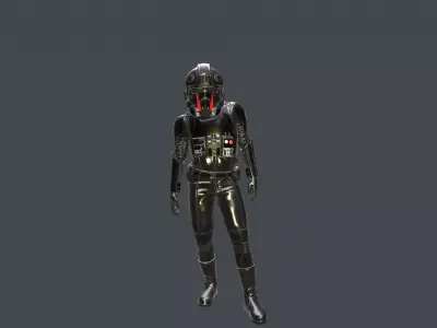 Piloto imperial negro star wars 3D model