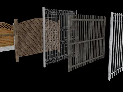 Fence Pack 1 Low-poly 3D model