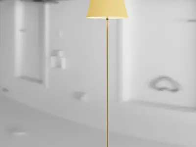 Floor lamp with textile shade 3D model
