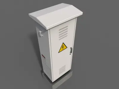 PBR Electric Box White V2 Low-poly 3D model