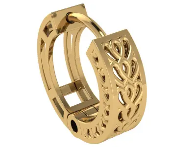 54 Plain Gold Hoops Earrings 3dm STL model Pack 3D print model