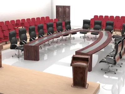 Meeting Saloon and Simultane Room 4K 3D model