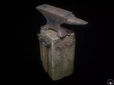 3d practice anvil Low-poly 3D model