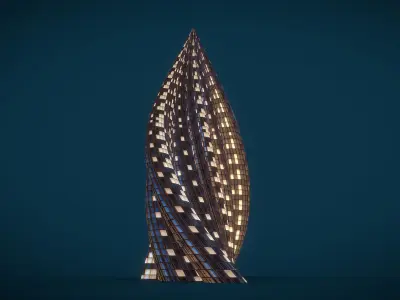 Tube Building Skyscraper 3D model